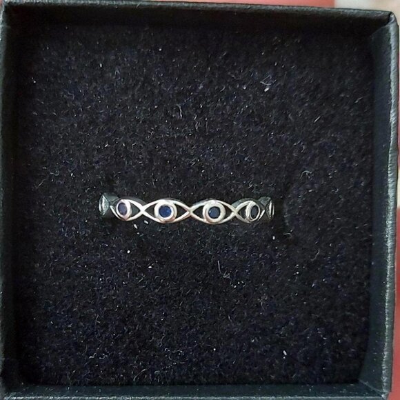 925 Sterling Silver Blue Eye Ring - Picture 7 of 8